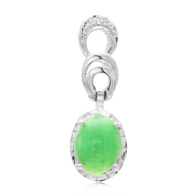 Zilveren hanger met een keizerlijk chrysopraas