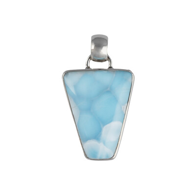 Zilveren hanger met een larimar