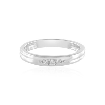 Zilveren ring met een I2 (J) Diamant