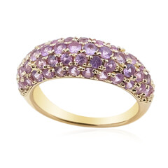 Gouden ring met Onverhitte Purper Saffieren