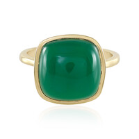 Zilveren ring met een Groene onyx