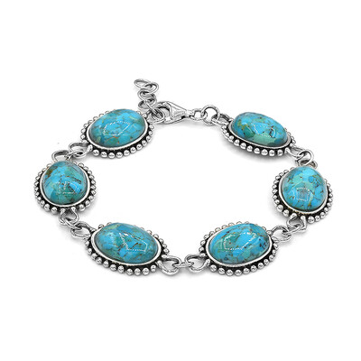 Zilveren armband met Blauwe Kingman Mohave Turkooisen (Art of Nature)