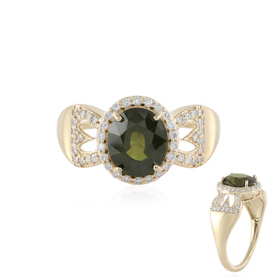 Gouden ring met een Groene Ceylon Zirkoon (AMAYANI)