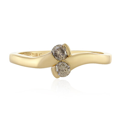 Gouden ring met I1 Bruine Diamanten