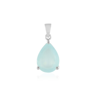 Zilveren hanger met een Aqua Chalcedoon