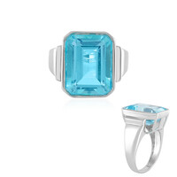 Zilveren ring met een Paraiba Topaas