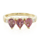 Gouden ring met Onverhitte Padparadscha Saffieren