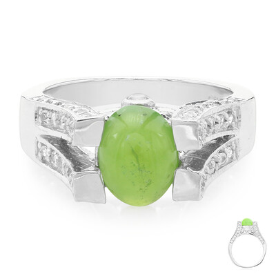 Zilveren ring met een keizerlijk chrysopraas