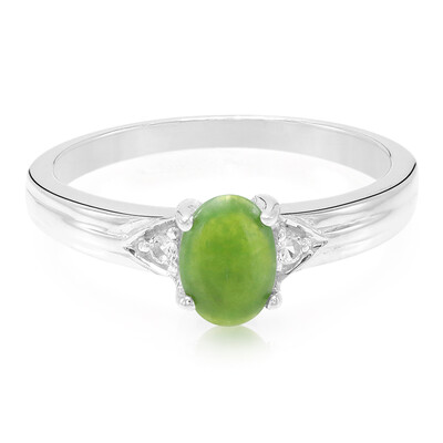 Zilveren ring met een keizerlijk chrysopraas