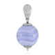 Zilveren hanger met een Blauwe chalcedoon