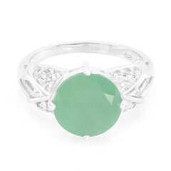 Zilveren ring met een groene chalcedoon