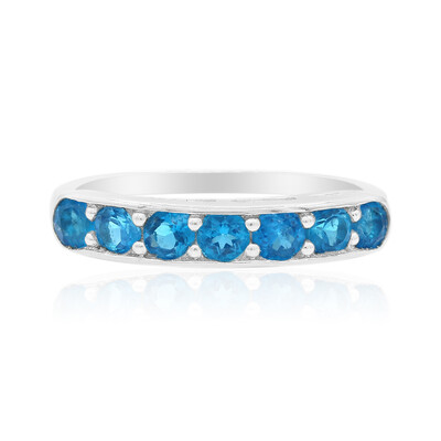 Zilveren ring met neon blauwe apatieten