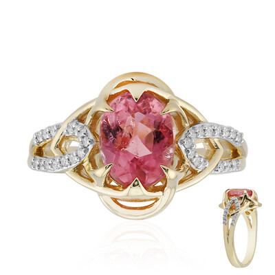 Gouden ring met een Californiaanse roze toermalijn (Rifkind 1894 Collection)