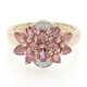 Gouden ring met Onverhitte Padparadscha Saffieren