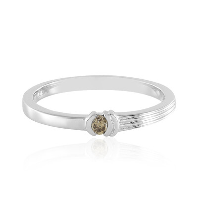 Zilveren ring met een I3 Champagne Diamant