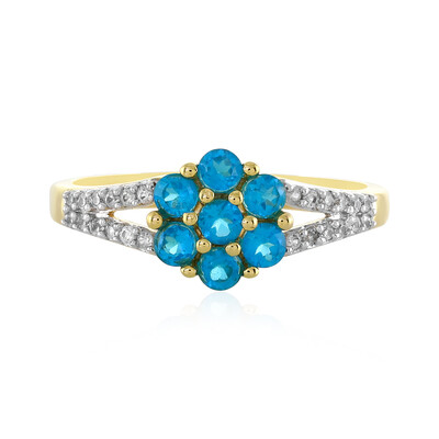 Zilveren ring met neon blauwe apatieten