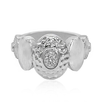 Zilveren ring met witte topaasstenen (MONOSONO COLLECTION)