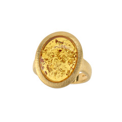 Zilveren ring met een cognac Baltische barnsteen