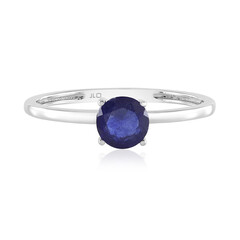 Platina ring met een Madagaskar Blauwe Saffier