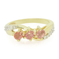 Gouden ring met Onverhitte Padparadscha Saffieren