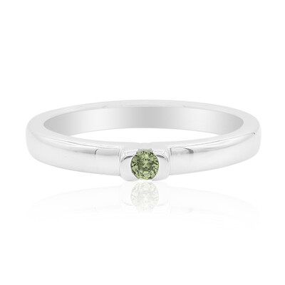 Zilveren ring met een Madagaskar Demantoid (John Ferry)