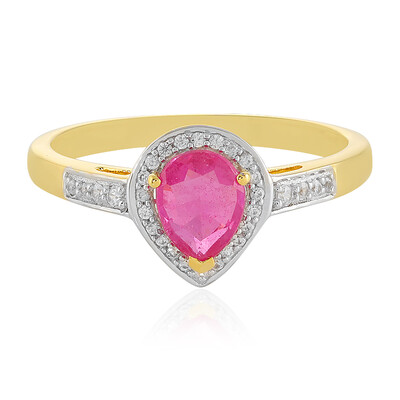 Zilveren ring met een Madagaskar Roze Saffier