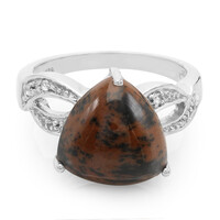 Zilveren ring met een mahonie obsidiaan