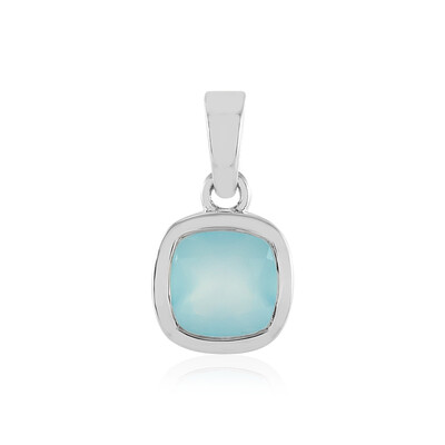 Zilveren hanger met een Aqua Chalcedoon