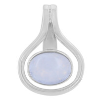 Zilveren hanger met een Blauwe chalcedoon