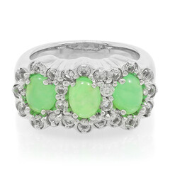 Zilveren ring met keizerlijke chrysopraasstenen