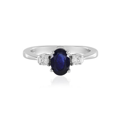 Zilveren ring met een Madagaskar Blauwe Saffier