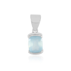 Zilveren hanger met een Aqua Chalcedoon