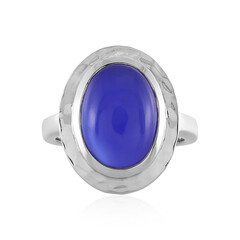 Zilveren ring met een Blauwe chalcedoon