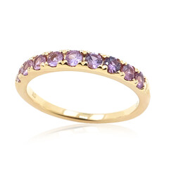 Gouden ring met Onverhitte Purper Saffieren