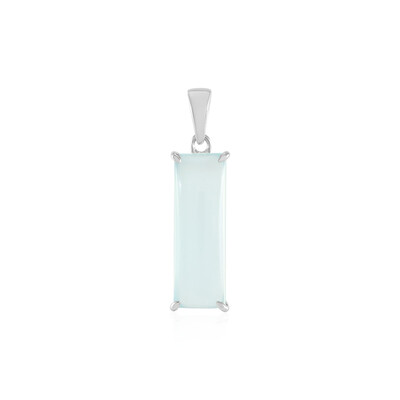 Zilveren hanger met een Aqua Chalcedoon