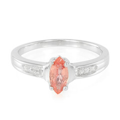 Zilveren ring met een Padparadscha saffier