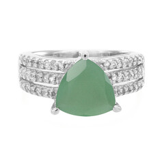 Zilveren ring met een groene chalcedoon