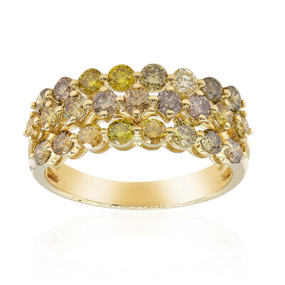 Gouden ring met SI2 Fancy Diamanten (CIRARI)