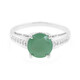 Zilveren ring met een groene chalcedoon