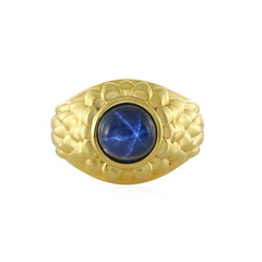 Zilveren ring met een blauwe ster saffier