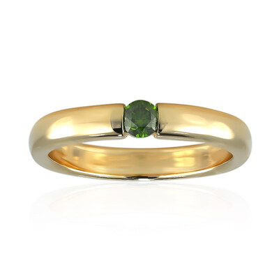 Gouden ring met een groene VS1 diamant (Annette)