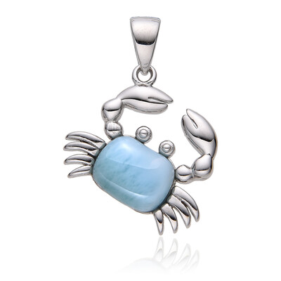 Zilveren hanger met een larimar