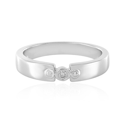 Zilveren ring met een PK (J) Diamant