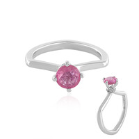 Zilveren ring met een Madagaskar Roze Saffier