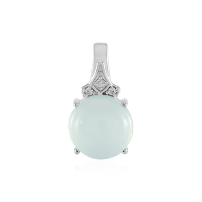 Zilveren hanger met een Aqua Chalcedoon