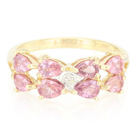 Gouden ring met Onverhitte Padparadscha Saffieren (AMAYANI)