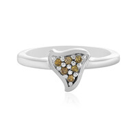 Zilveren ring met I3 Champagne Diamanten