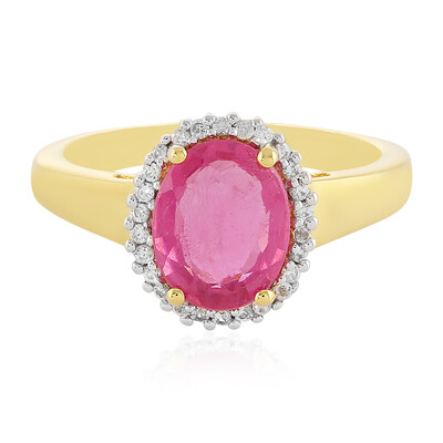 Zilveren ring met een Madagaskar Roze Saffier