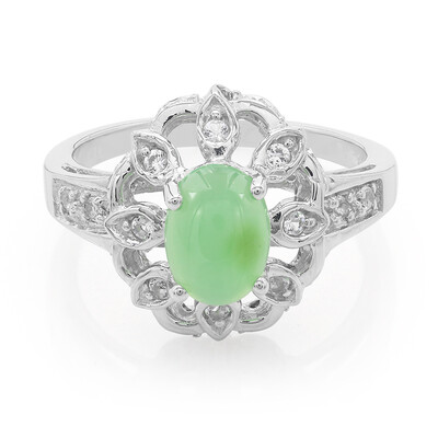 Zilveren ring met een keizerlijk chrysopraas