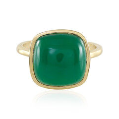 Zilveren ring met een Groene onyx